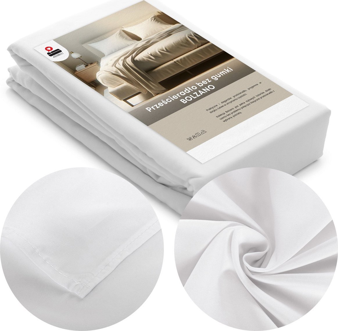 LOZKOHOLICY.PL Sp.z o.o. Sp. K. Prześcieradło 200 x 220 Bez Gumki Bolzano 04