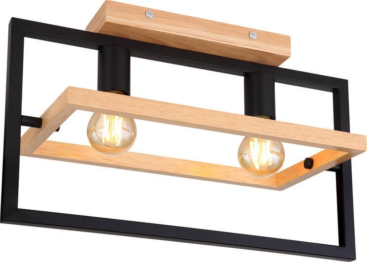 Lampa sufitowa Globo Lampa sufitowa ruchoma Erica 15575-2D ramki czarne drewno