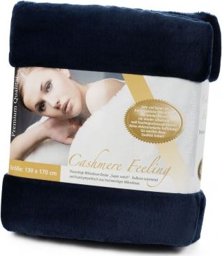 Gozze Gzze, Koc Cashmere-Feeling 130x170 kol. Granatowy