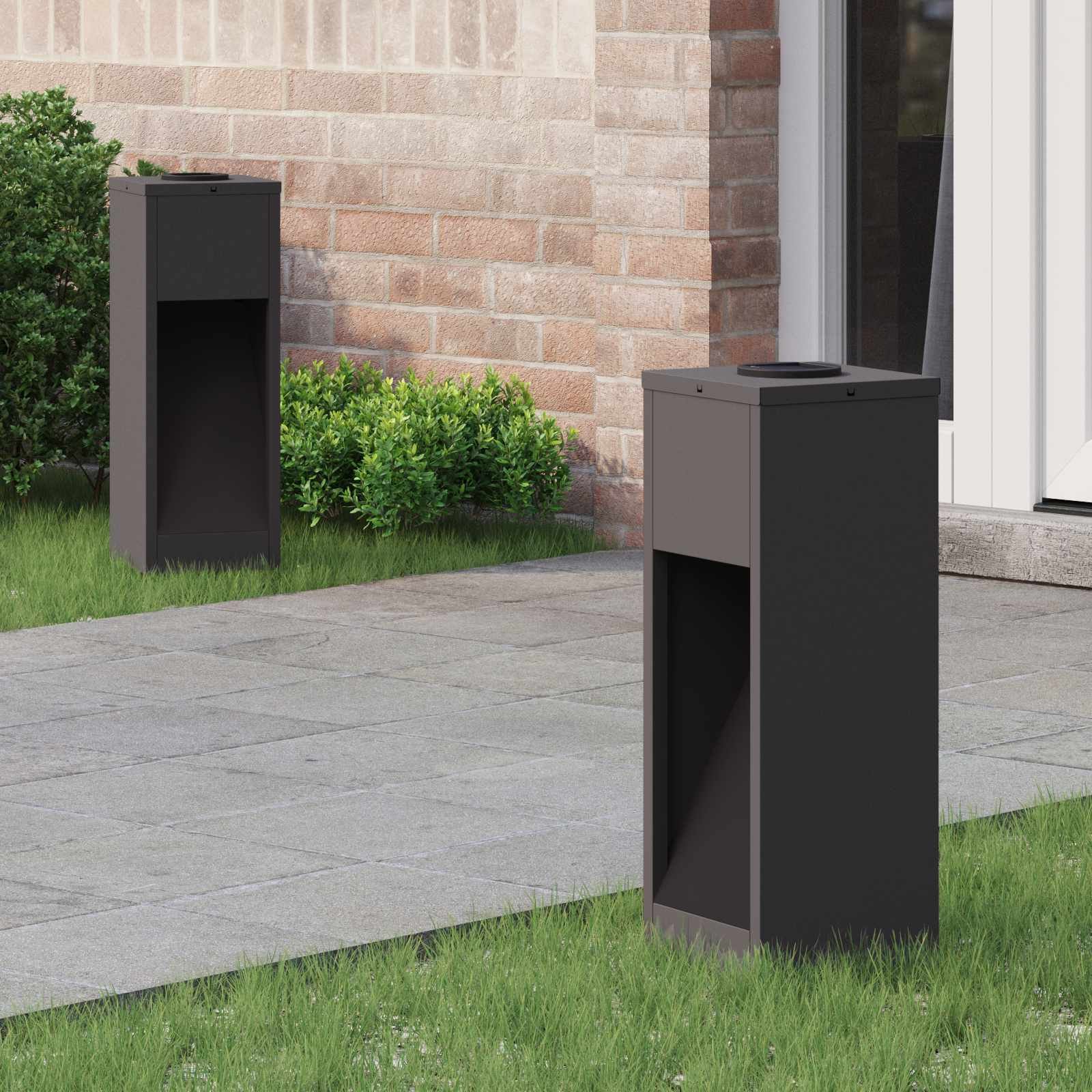 Oprawa schodowa vidaXL Lampę solarną LED do ścieżki 2 pcs Czarny