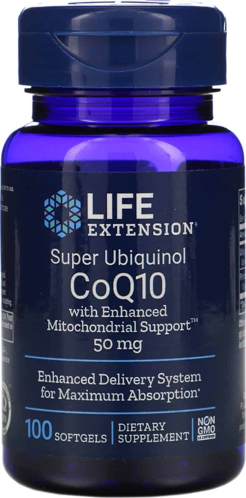 Life Extension Life Extension - Super Ubichinol Koenzym Q10 ze Wzmocnionym Wsparciem dla Mitochondriów, 50 mg, 100 kapsułek miękkich