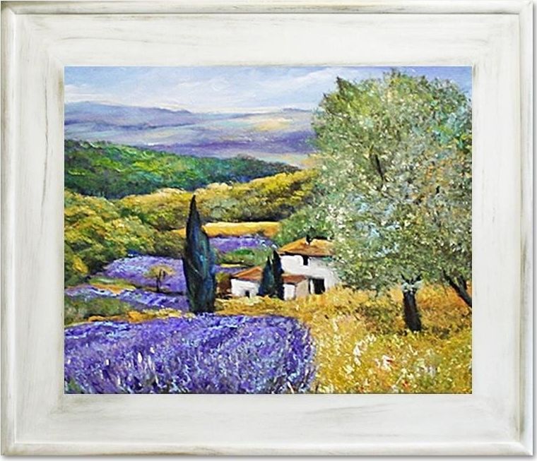 GO-BI Obraz "Pola lawendowe" ręcznie malowany 61x71cm