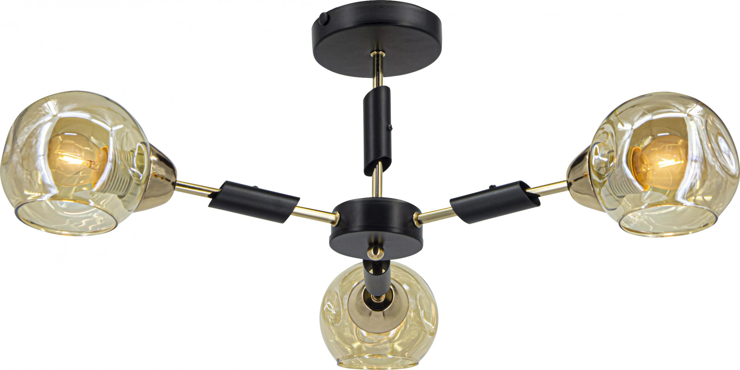 Lampa sufitowa Mdeco Sufitowa lampa modernistyczna ELM2027/3 BL TR czarna złota