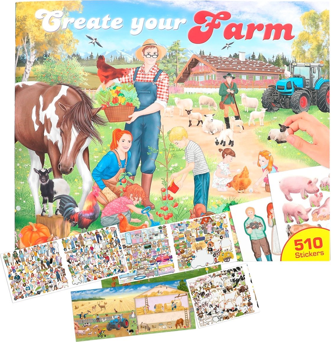 Top Model ZESTAW KREATYWNY KOLOROWANKA Z NAKLEJKAMI FARMA 12503