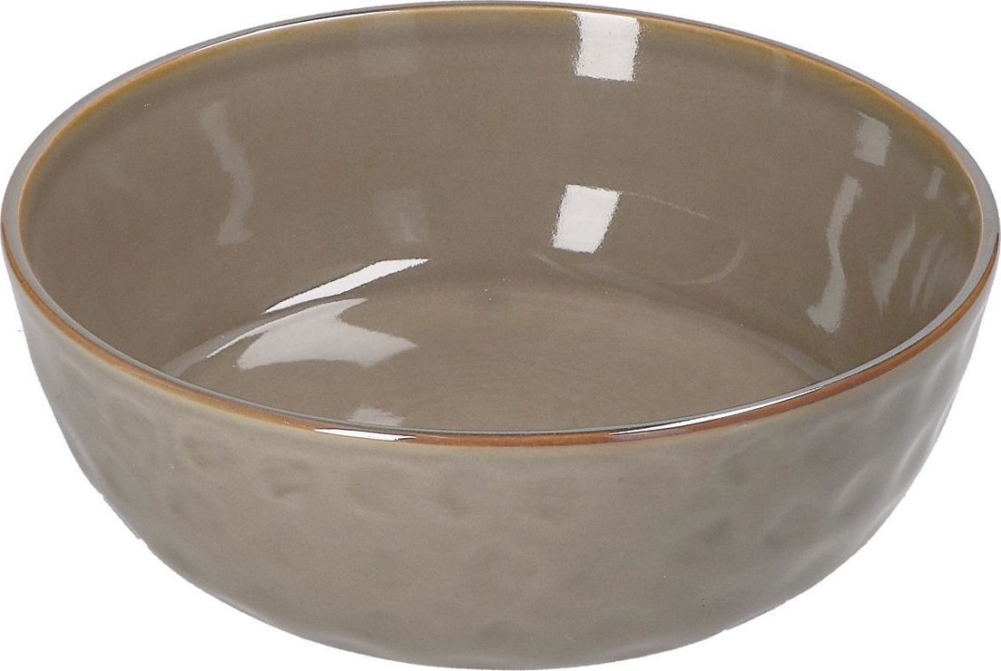 NPC Polska Rose&Tulipani Zestaw 4 misek do sałatek z kamionki 20 cm szaro-brązowy