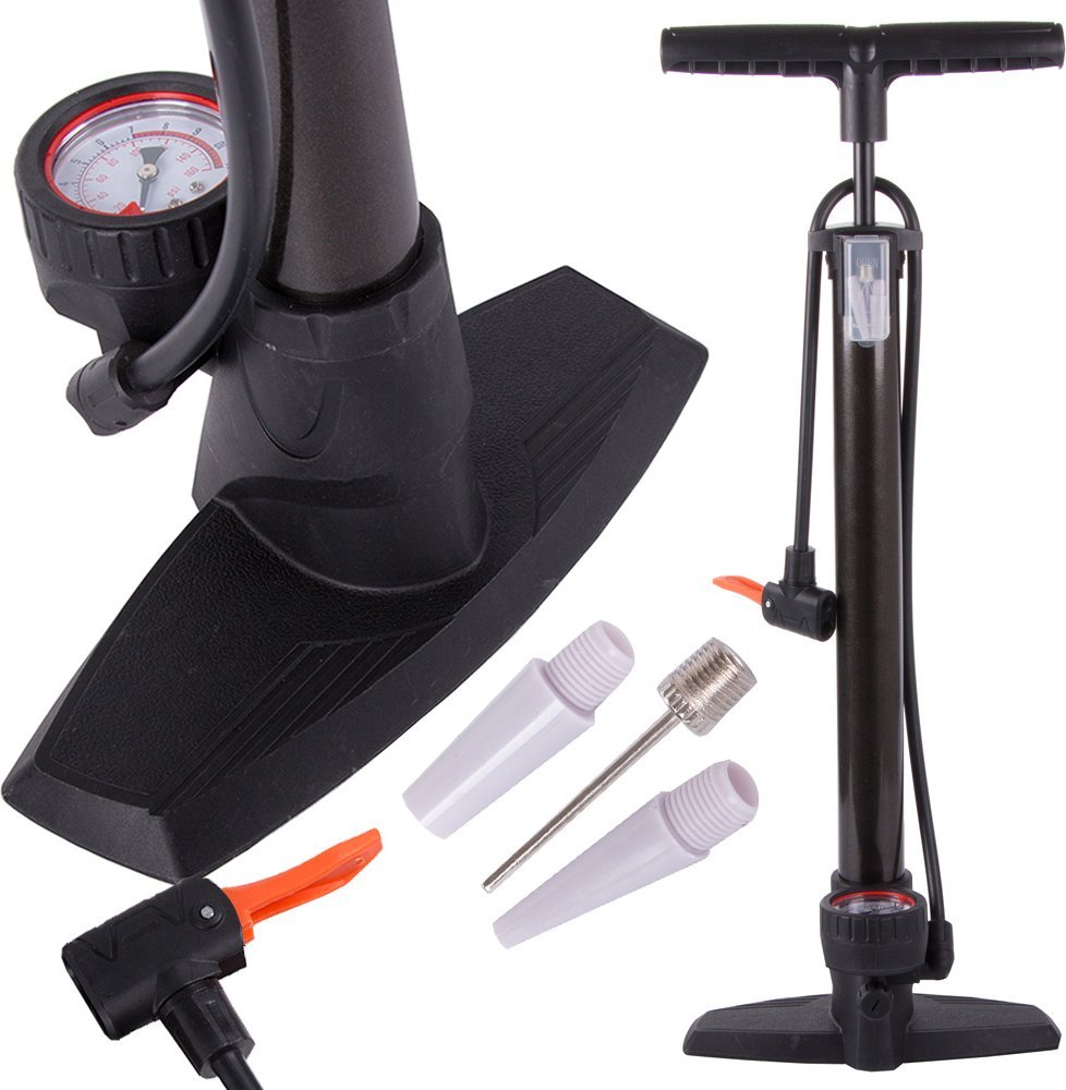 Verk Pompka stojąca podłogowa z manometrem nożna samochodowa rowerowa końcówki Pompka stojąca podłogowa z manometrem nożna samochodowa rowerowa końców
