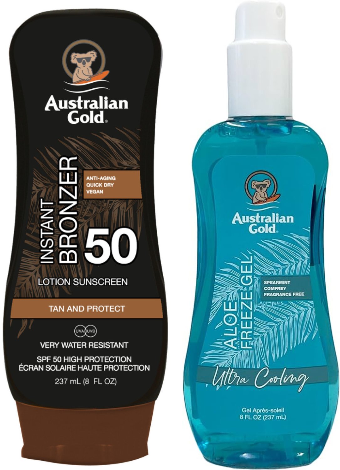 Australian Gold Balsam Z Bronzerem SPF50 + Aloe Freeze Gel