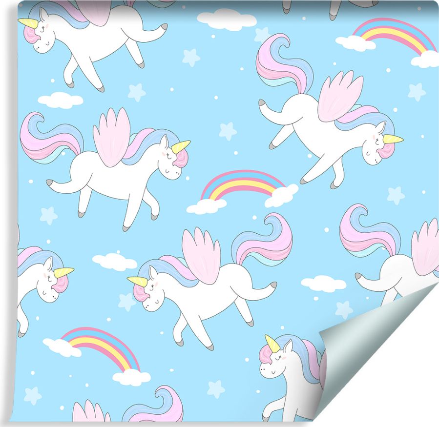 Muralo Tapeta Dla Dzieci - Urocze Jednorożco - Pegazy