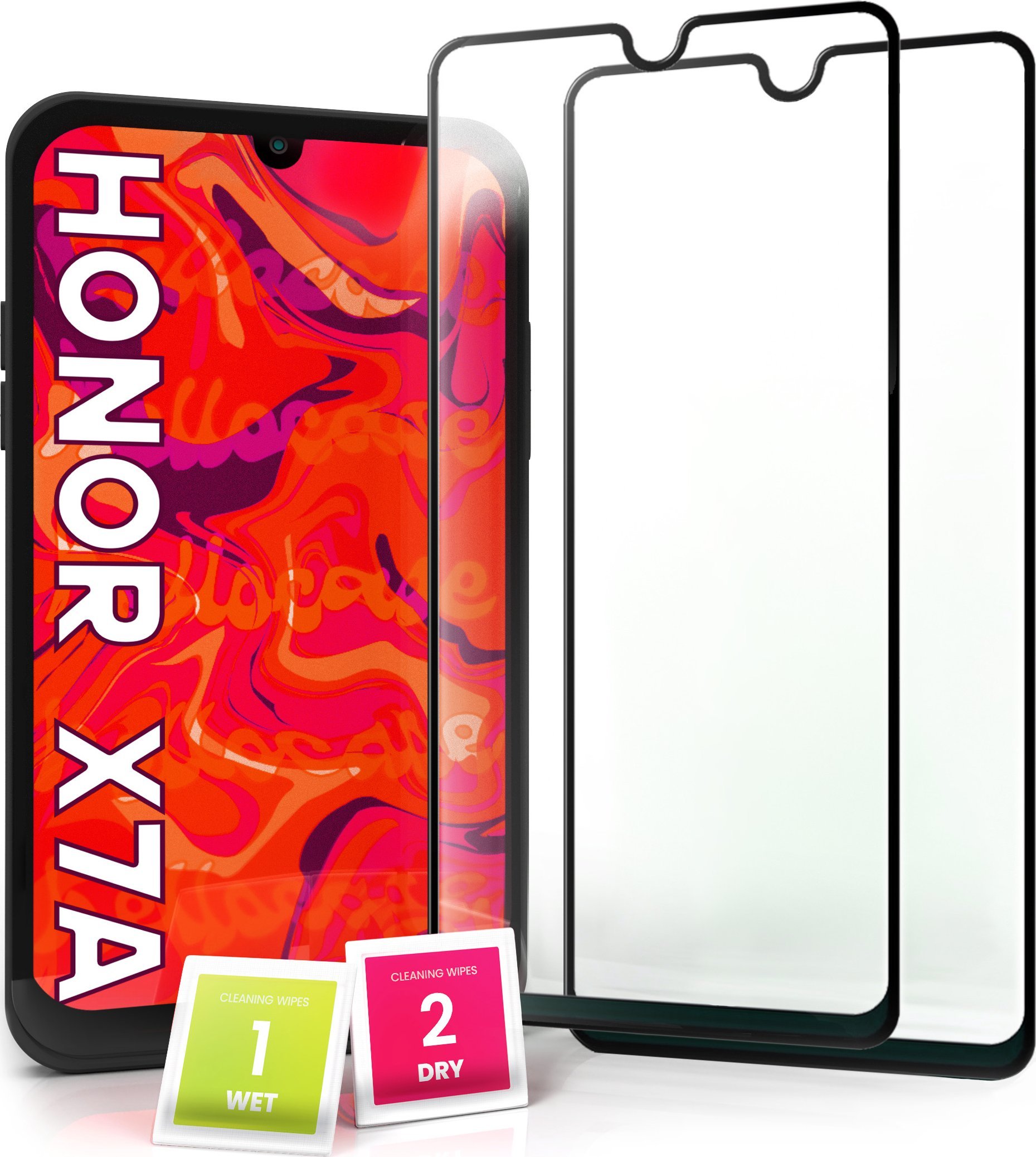 Hello Case 2-pak Szkło Hartowane do Huawei Honor X7a Ochronne Pełne Na cały ekran 5D
