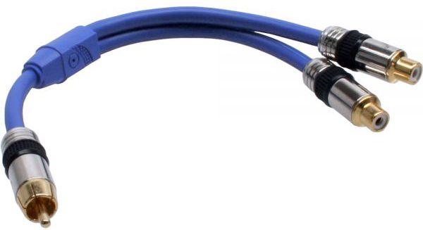 Kabel InLine RCA (Cinch) - RCA (Cinch) x2 0.25m niebieski (89924P)