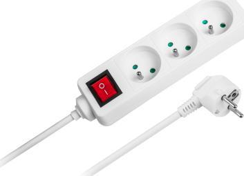Listwa zasilająca Rebel Electro 3 gniazda 3 m biała (URZ3195-3 B)
