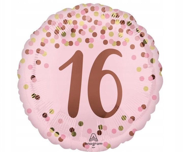 Balon foliowy Pretty pink 16th Birthday 46cm