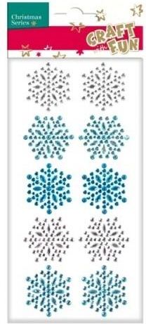 Craft with Fun Ozdoba dekoracyjna kryształki śnieżynki 10szt