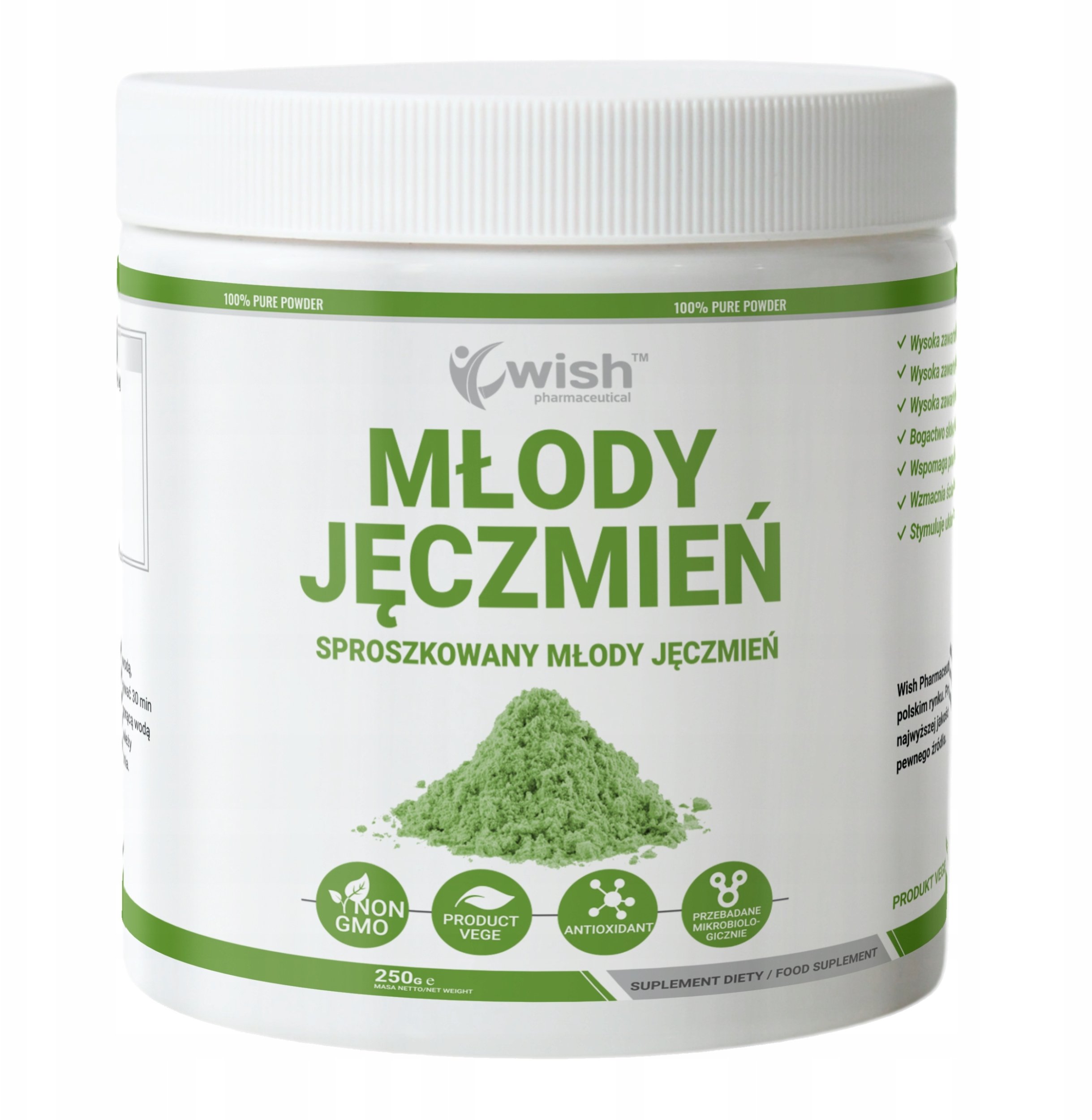 WISH PHARMACEUTICAL_Młody Jęczmień suplement diety proszek 250g