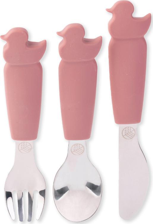 ECO RASCALS ECORASCALS Zestaw sztućców kaczuszka ROSE one size