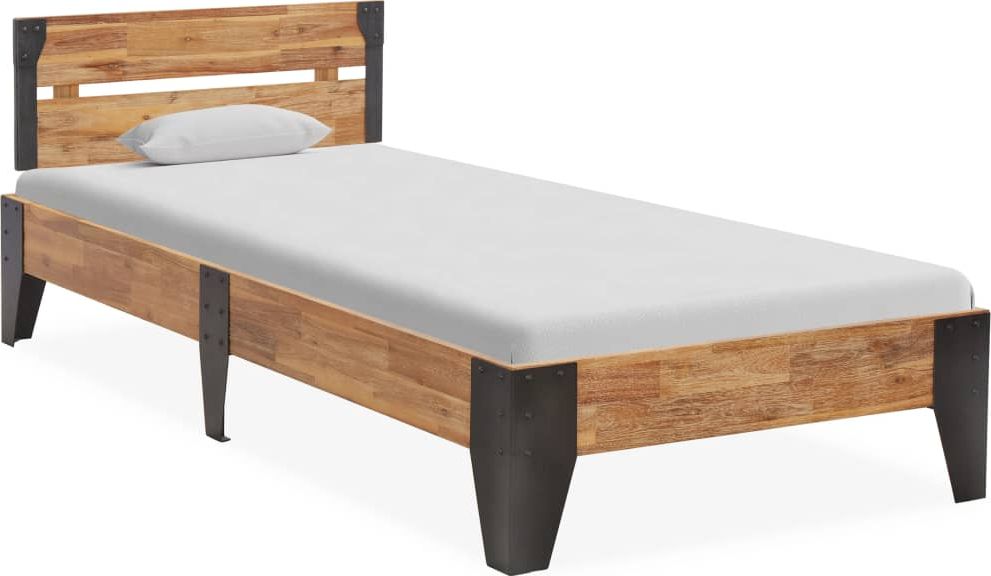 vidaXL Rama łóżka, lite drewno akacjowe, szczotkowane, 90x200 cm