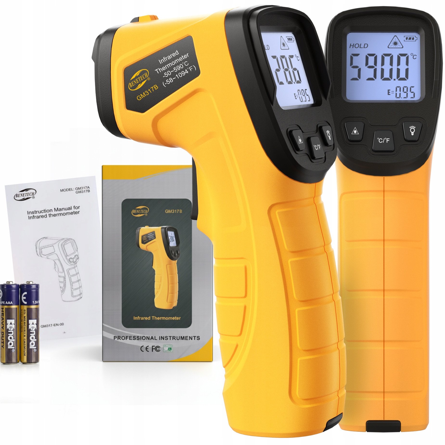 TERMOMETR LASEROWY PIROMETR BEZDOTYKOWY MIERNIK NA PODCZERWIEŃ -50 +590C