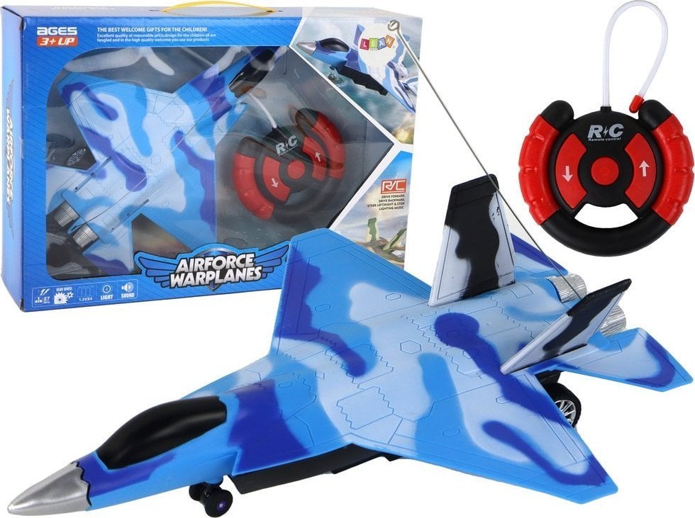 LeanToys Zdalnie Sterowany Myśliwiec z Efektami Dźwiękowymi i Świetlnymi