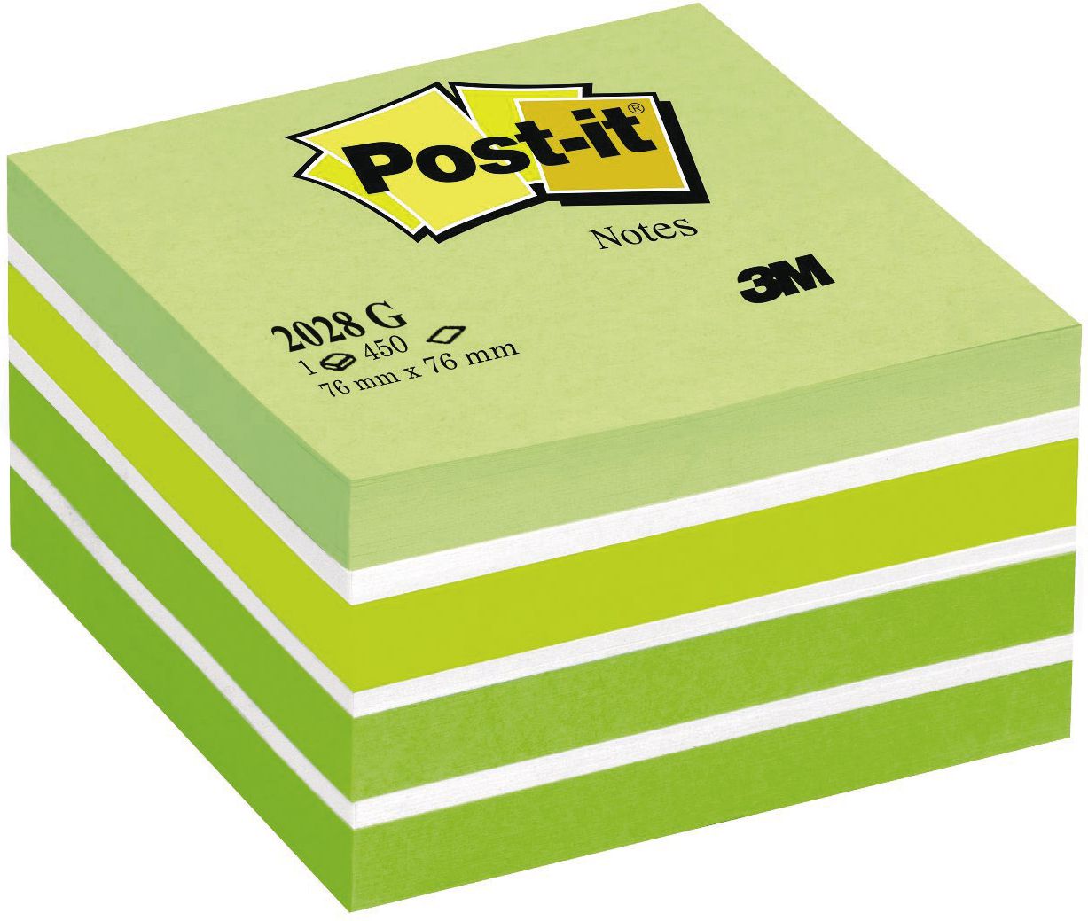 Post-it Bloczek samoprzylepny 76x76/450K zielony (FT510093238)
