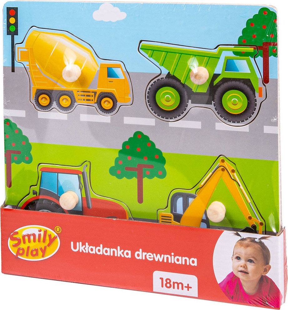 Smily Play Smily Play Układanka Drewniana Pojazdy Puzzle 4 el