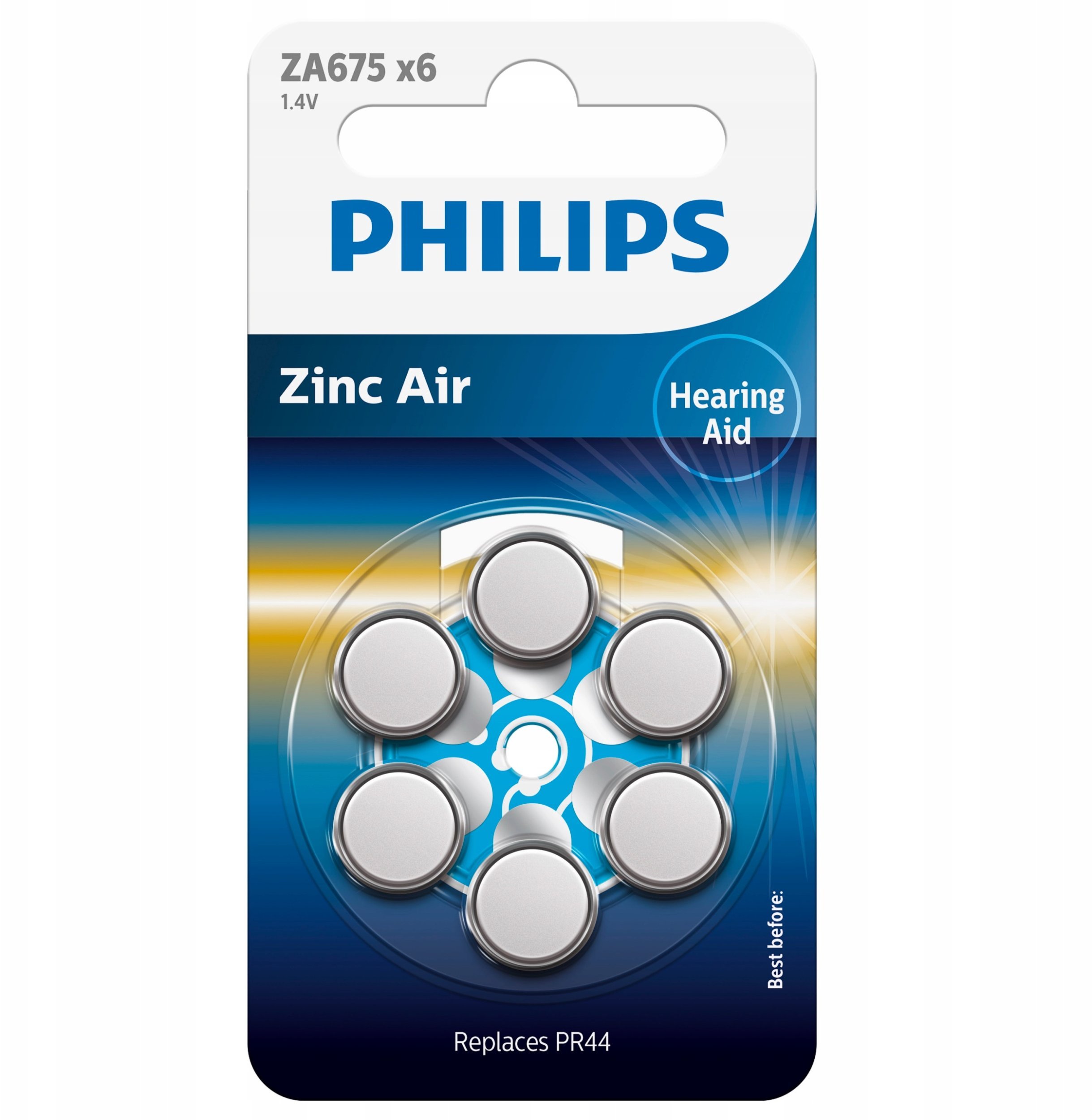 Philips 1x6 Zinc-Air PR44 / 675 bateria do aparatów słuchowych
