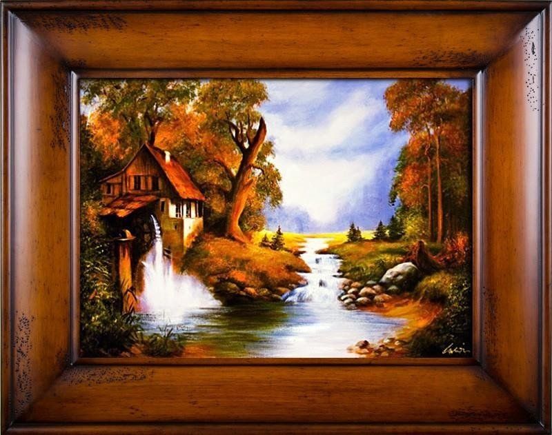 GO-BI Obraz Pejzaz tradycyjny ręcznie malowany 76x96cm uniwersalny