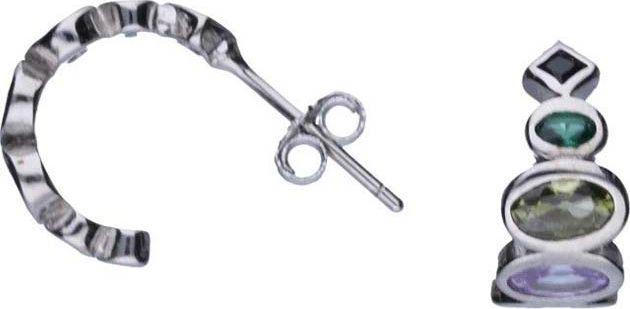 Lovrin Srebrne kolczyki 925 kolorowe cyrkonie 2,46g