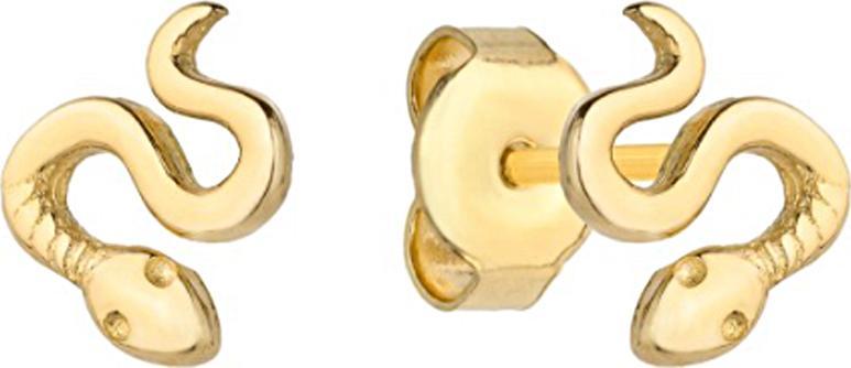 2 Kolory Złote kolczyki 585 małe węże na sztyft