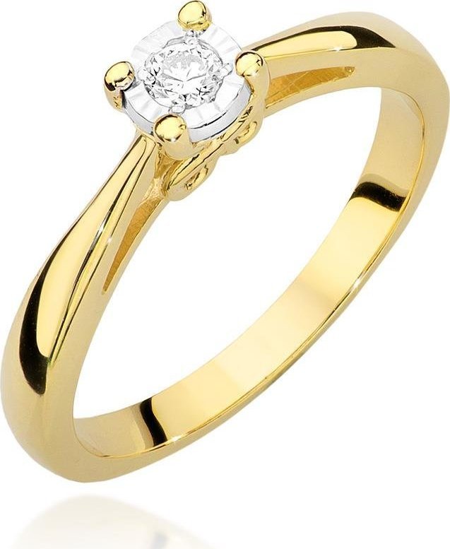 Best Diamonds złoty pierścionek z brylantem 0.08ct 21