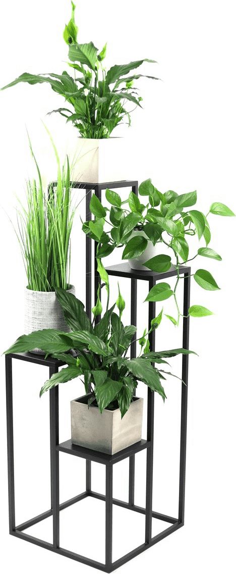 Jakpoldesign Kwietnik Metalowy Stojak na cztery kwiaty METALLO 112cm czarny LOFT KW