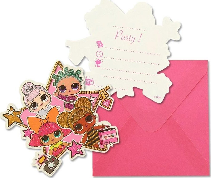 Zaproszenia LOL Glitterati 6szt