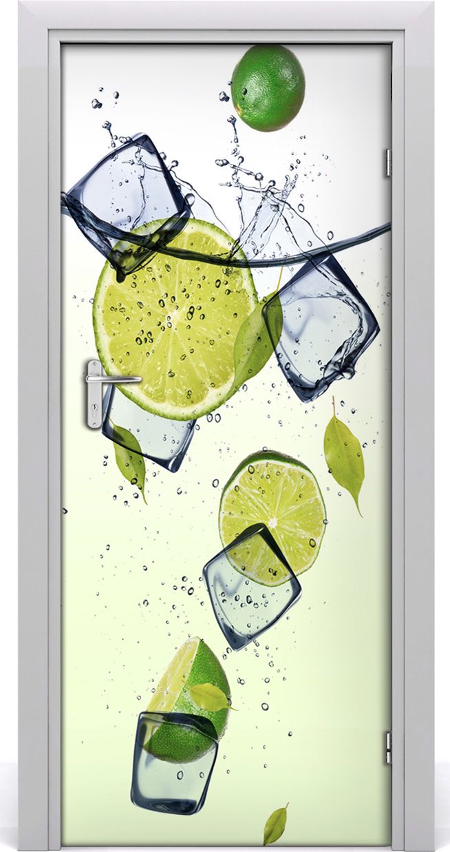 Tulup Fototapeta samoprzylepna na drzwi 85 x 205 cm Limonki i lodu