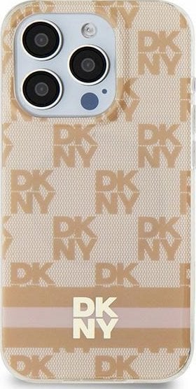 DKNY DKHMN61HCPTSP iPhone 11 / Xr 6.1" różowy/pink hardcase IML Checkered Mono Pattern & Printed Stripes MagSafe