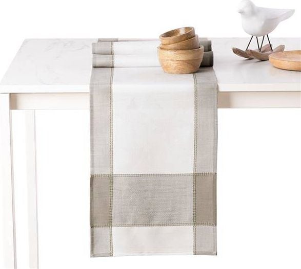 AmeliaHome TCLOTH/AH/SEVRAN/BEIGE+WHITE/60X120