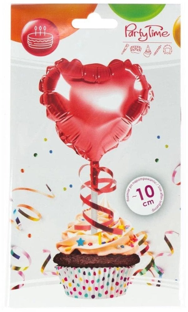Arpex Balon foliowy na patyczku serce czerwony