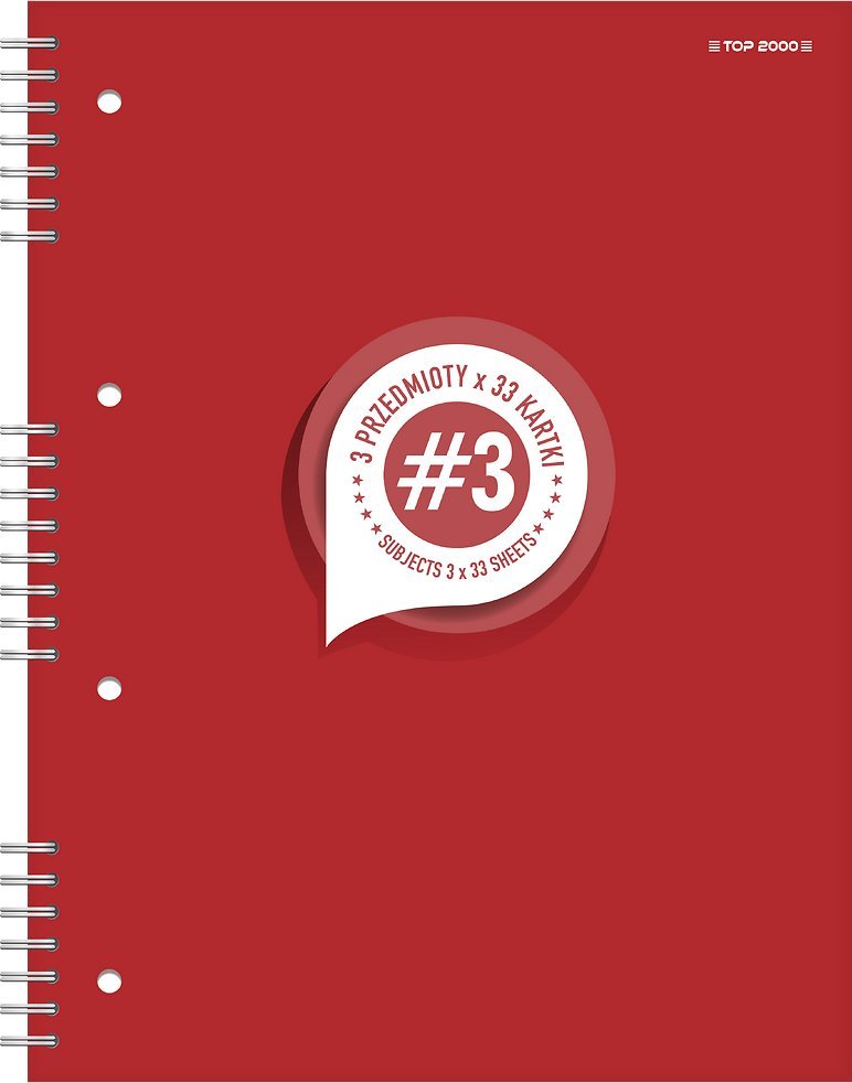 Hamelin Kołozeszyt A4 100 kartek kratka Student 3 przedmioty