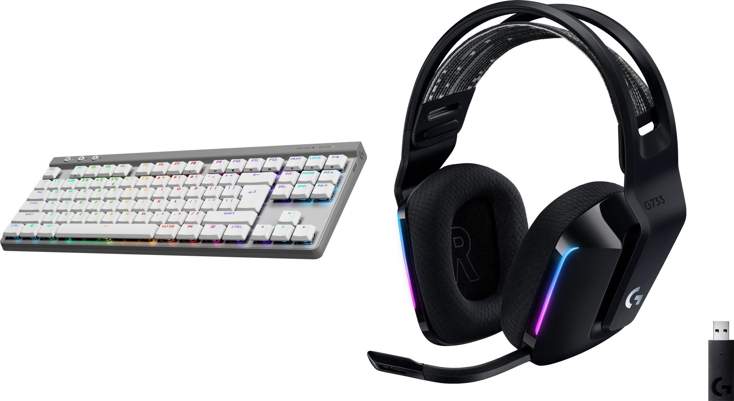 Klawiatura Logitech G515 Lightspeed TKL (920-012539) + G733 Lightspeed Czarne (981-000864)