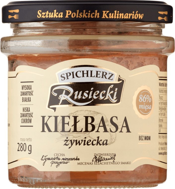 SPICHLERZ RUSIECKI Kiełbasa Żywiecka W Słoiku - 280G