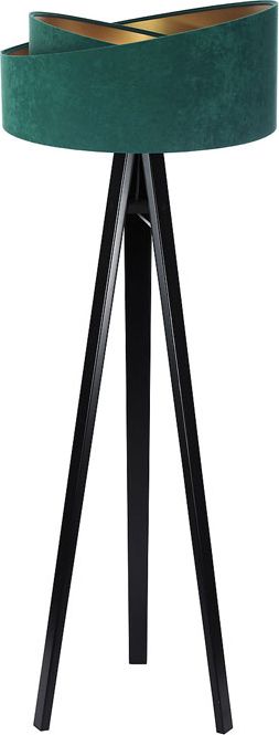 Lampa podłogowa Lumes Zielono-czarna drewniana lampa stojąca - EXX250-Volia