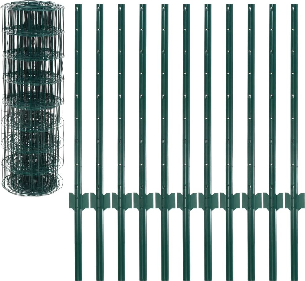 vidaXL Euro ogrodzenie, stalowe, 20 x 0,8 m, zielone