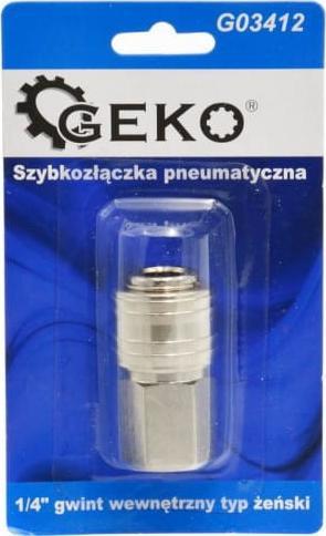 Geko SZYBKOZŁĄCZKA PNEUMATYCZNA TYP ŻEŃSKI 1/4" GWINT WEWNĘTRZNY (BLISTER) (10/100) G03412 GEKO