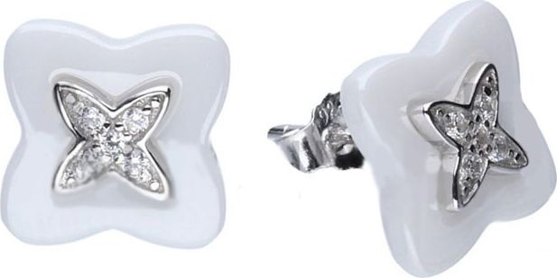 Lovrin Srebrne kolczyki 925 gwiazdki ceramiczne 2,55g