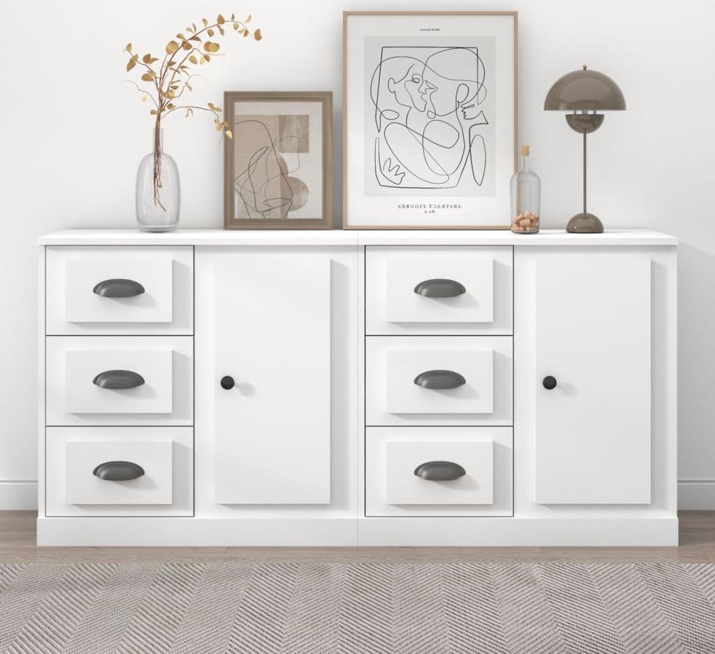 vidaXL Szafki, 2 szt., białe, materiał drewnopochodny