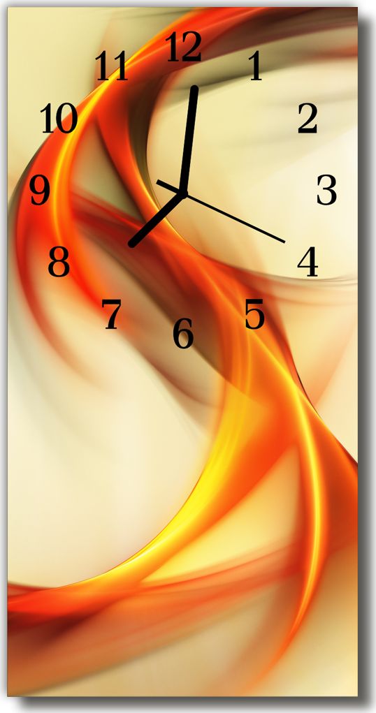 Tulup Zegar szklany Abstrakcja grafika pomarańczowy 30x60 - 49559403