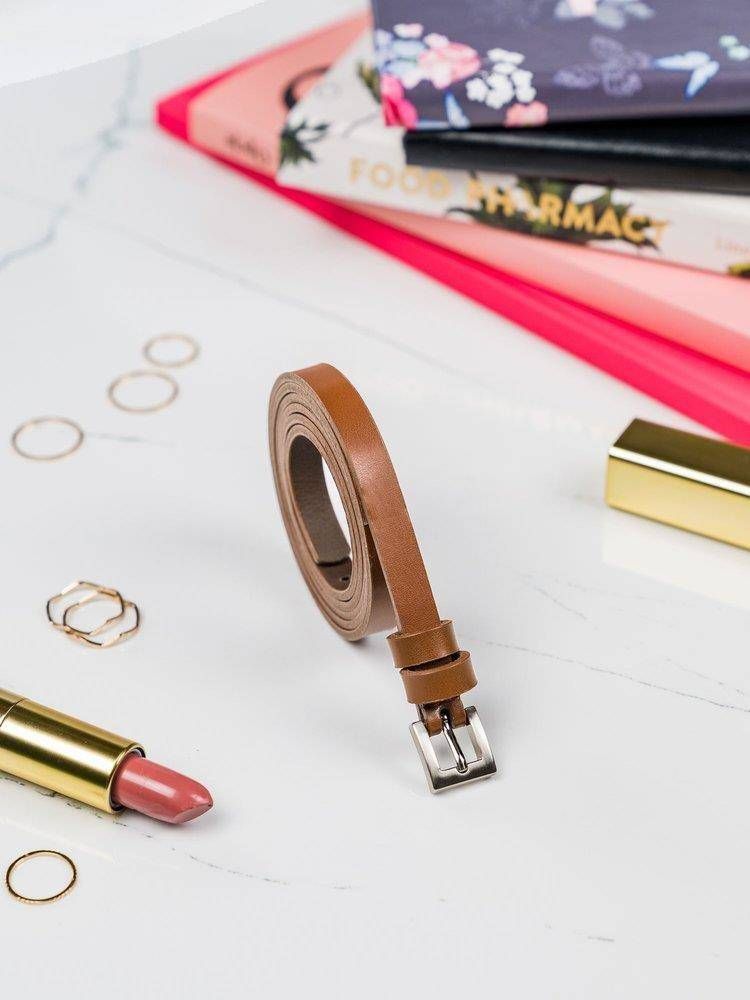 Rovicky Skórzany pasek damski Rovicky szerokość 1 cm uniwersalny