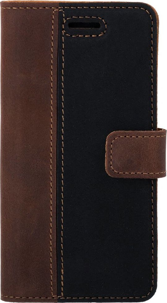 Surazo Wallet case - Nubuk Orzechowy i Czarny Huawei P20 Pro