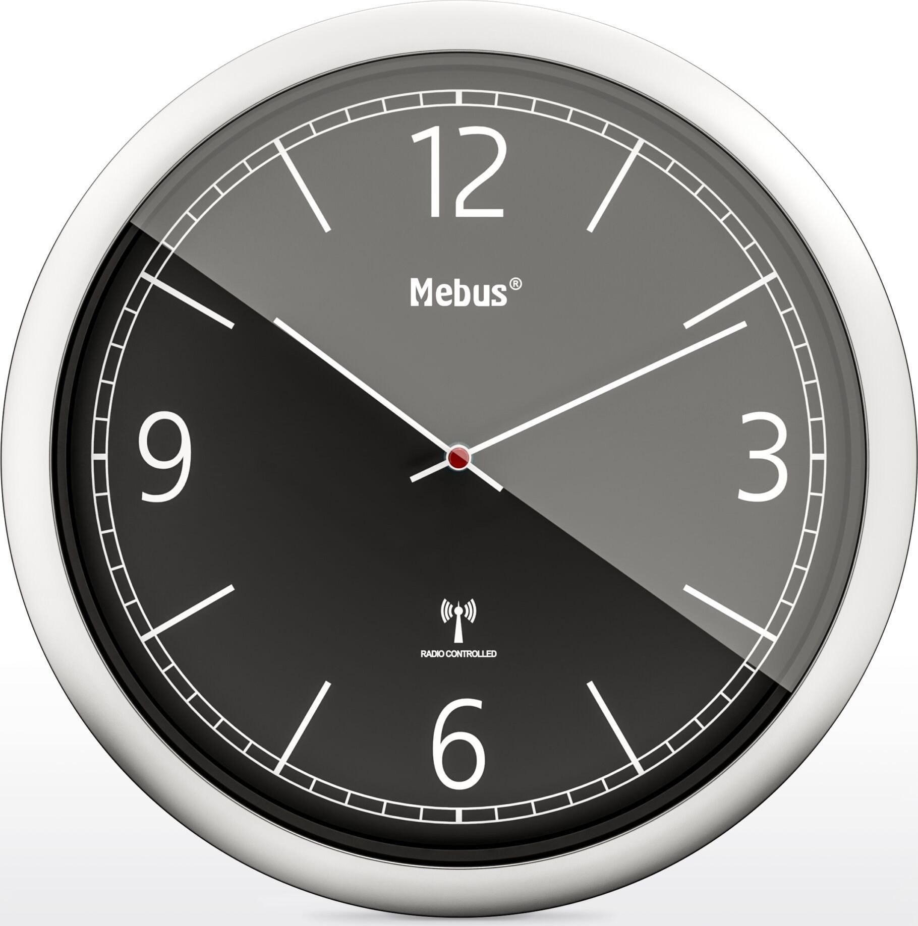 Radiobudzik Mebus Mebus 19813 radio wall clock black/silver