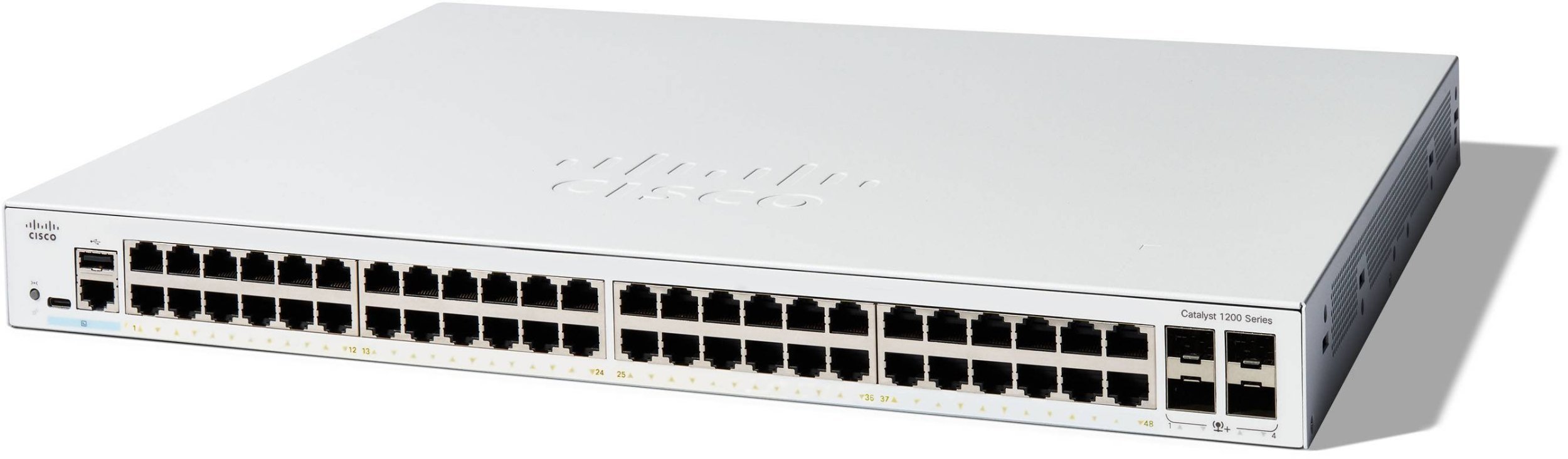 Cisco Catalyst C1200-48T-4X-RF łącza sieciowe Zarządzany L2/L3 Gigabit Ethernet (10/100/1000) Biały