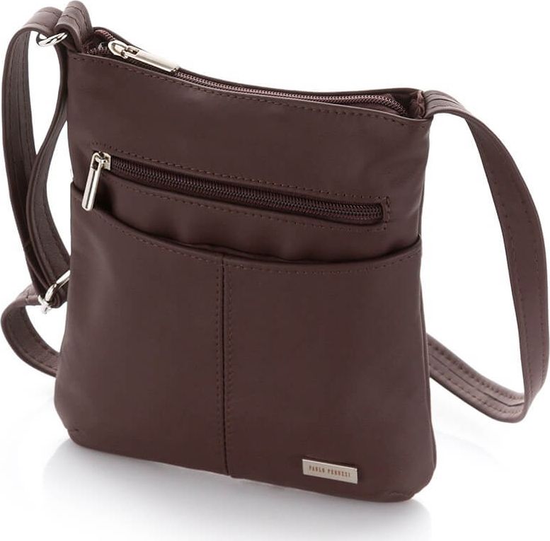 Paolo Peruzzi Skórzana listonoszka damska c.brązowa Paolo Peruzzi B-17-BR