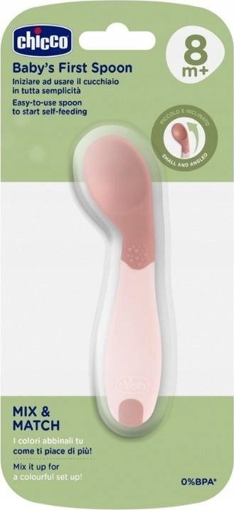 CHICCO-1610015-PIERWSZA ŁYŻECZKA RÓŻOWA 8M+